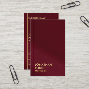 Glam Gold Look Text Template Burgundy Red Luxe Visitenkarte