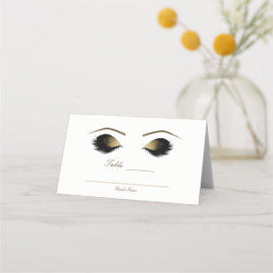 Glam Gold Makeup Eyelashes Beauty Event Table Sege Platzkarte