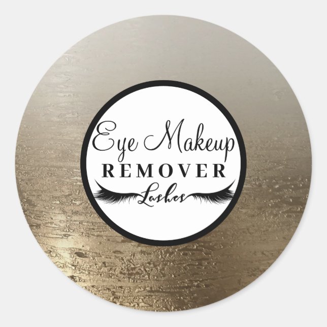 Glam Gold Makeup Lashes Salon Runder Aufkleber (Vorderseite)