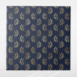 Glam Gold Mermaid Navy Blue Fliese<br><div class="desc">Navy Blauer Ziegelstein mit goldenen Meerjungfrauen. Hex-Code für marineblau ist #202A44.</div>