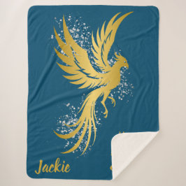 Glam Gold Phoenix Silver Glitzer Monogram Blue | Sherpadecke
