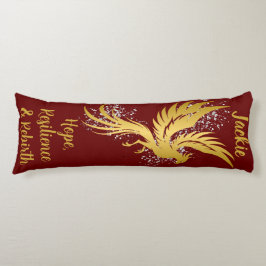 Glam Gold Phoenix Silver Glitzer Monogram Maroon | Seitenschläferkissen