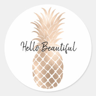 Glam Gold Pineaple Runder Aufkleber