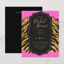 Glam Gold Pink Brautparty laden Tier ein