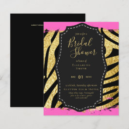 Glam Gold Pink Brautparty laden Tier ein