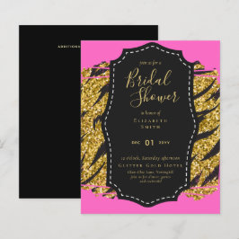 Glam Gold Pink Brautparty laden Tier ein