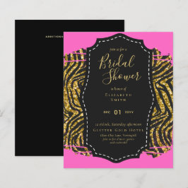Glam Gold Pink Brautparty laden Tier ein