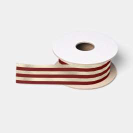Glam Gold Red Holiday Streifen Satinband