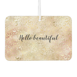 Glam Gold Rose Blush Pink Leopard Print Autolufterfrischer