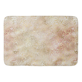 Glam Gold Rose Blush Pink Leopard Print Badematte