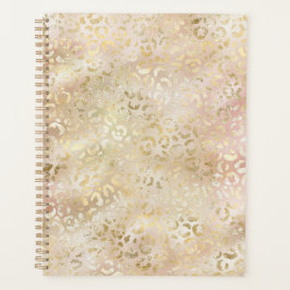 Glam Gold Rose Blush Pink Leopard Print Planer
