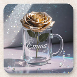 Glam Gold Rose Kunststoff Untersetzer Set