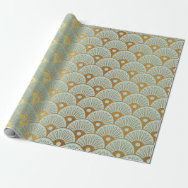 Glam Gold Seashells Mint Green Nautic Yacht Club Geschenkpapier