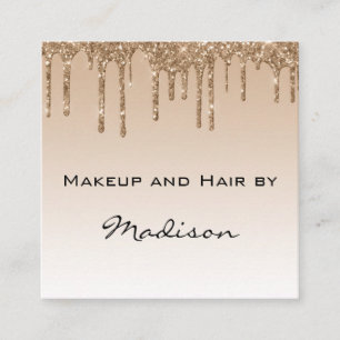 Glam Gold tropfender Glitter Makeup-Artist Quadratische Visitenkarte