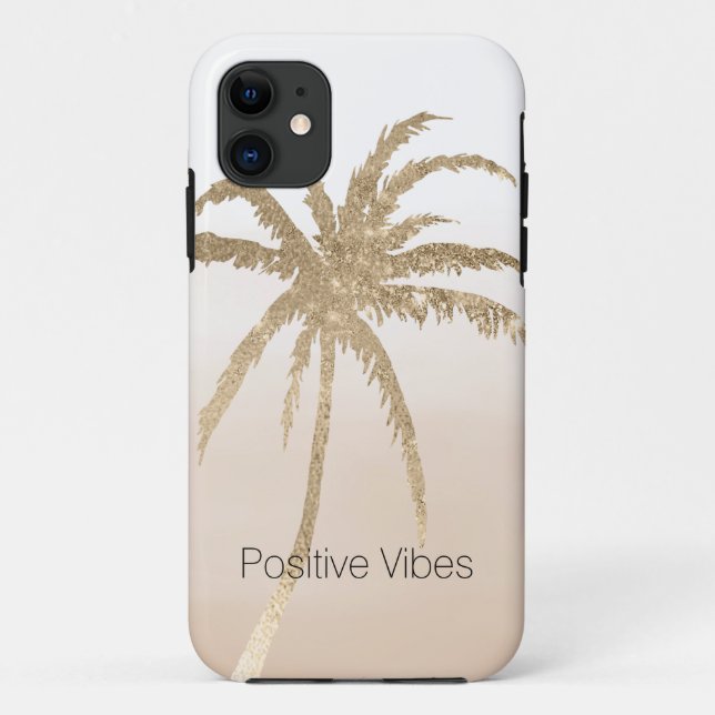  Glam Gold Tropical Palm ombre     Case-Mate iPhone Hülle (Rückseite)