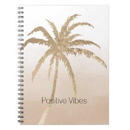 Glam Gold Tropical Palm ombre Notizblock