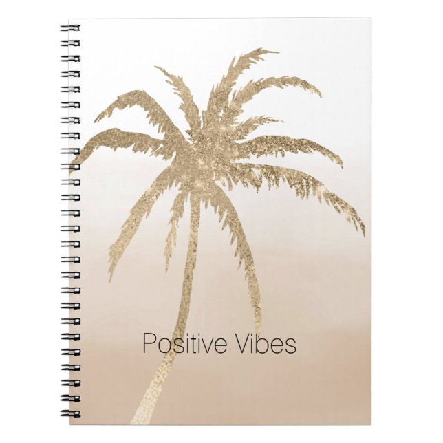 Glam Gold Tropical Palm ombre Notizblock (Vorderseite)