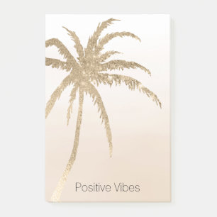 Glam Gold Tropical Palm ombre Post-it Klebezettel