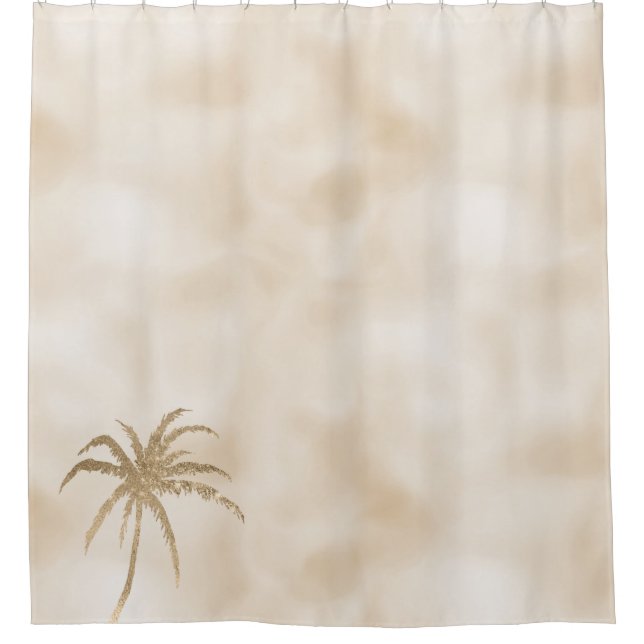 Glam Gold Tropical Palm Tree Ombre            Duschvorhang (Vorderseite)