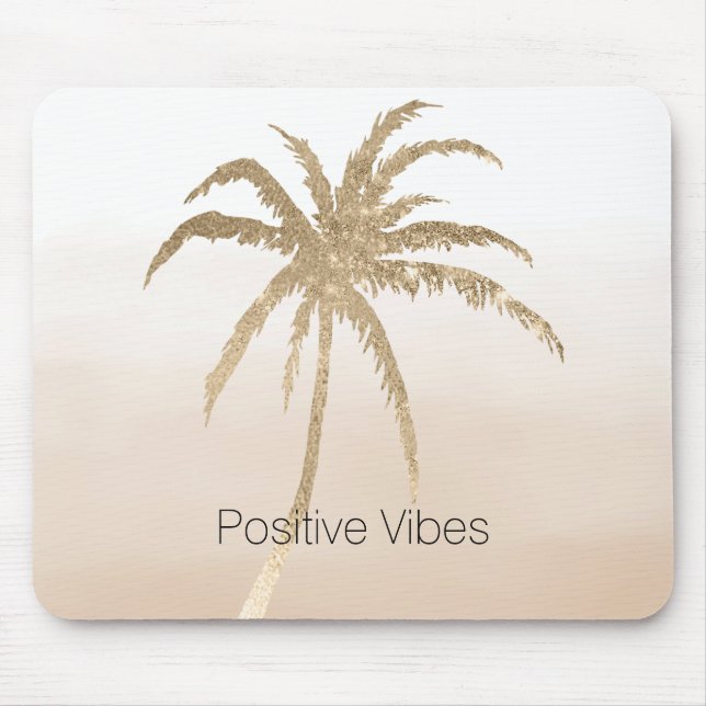 Glam Gold Tropical Palm Tree Ombre Mousepad (Vorne)