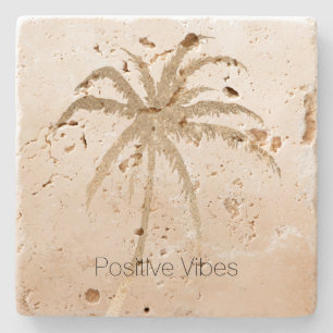 Glam Gold Tropical Palm Tree Ombre Steinuntersetzer