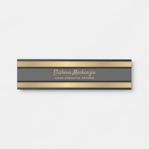 Glam Gold und Black Door Schild Namensschild