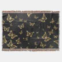 Glam Gold und schwarze Schmetterlinge Muster