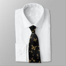 Glam Gold und schwarze Schmetterlinge Muster