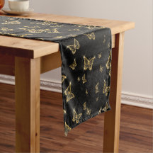 Glam Gold und schwarze Schmetterlinge Muster