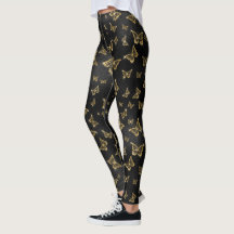 Glam Gold und schwarze Schmetterlinge Muster