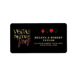 Glam Gold Vegas Before Vows Casino Adressaufkleber