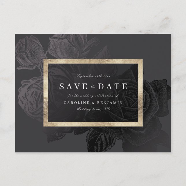Glam-Goldbarsch, botanisch-blumenreich Save the Da Ankündigungspostkarte (Vorderseite)