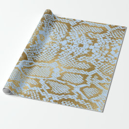 Glam Golden Blue Python Snake Skin Vip Geschenkpapier