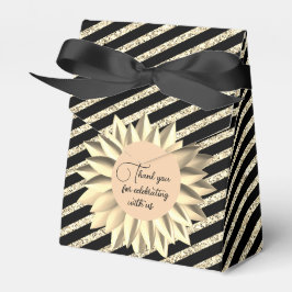 Glam Golden Blume Glitterie Streifen Personalisier Geschenkschachtel