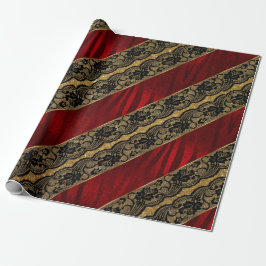 Glam Golden Glitzer Red Shiny Black Lace Vip Geschenkpapier