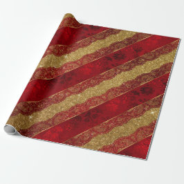 Glam Golden Glitzer Red Shiny Lace Vip Geschenkpapier