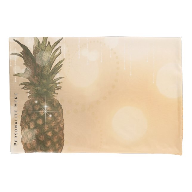 Glam Golden Pineaple Kissenbezug (Vorderseite)