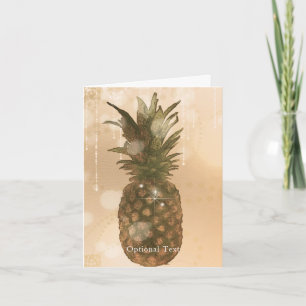 Glam Goldene Ananas Elegante Dankeschön-Karte Dankeskarte