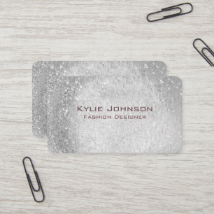 Glam Grau Glitter Opal Achat Luxus Mode Visitenkarte