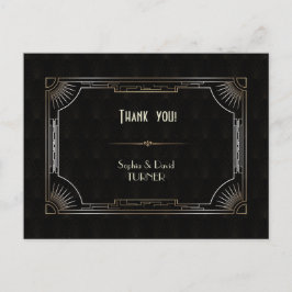 Glam Great Gatsby Gold Art Deco Hochzeit Vielen Da Postkarte