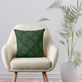 Glam Green Damask Muster Kissen