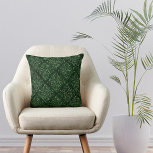 Glam Green Damask Muster Kissen