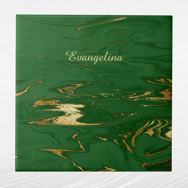 Glam Green Gold Imitate Marmor Fliese (Von Creator hochgeladen)