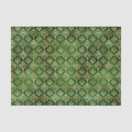 Glam Green Gold Muster Weihnachten Seidenpapier
