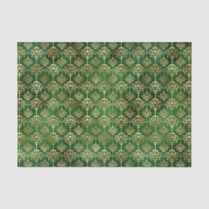 Glam Green Gold Muster Weihnachten Seidenpapier