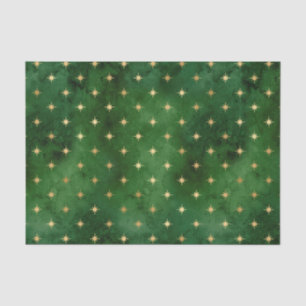 Glam Green Gold Stars Weihnachten Seidenpapier