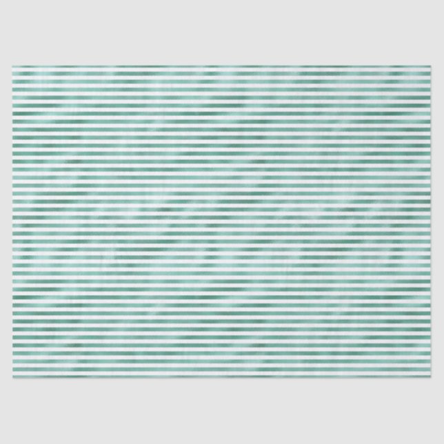 Glam Green White Stripes Seidenpapier (Vorderseite)