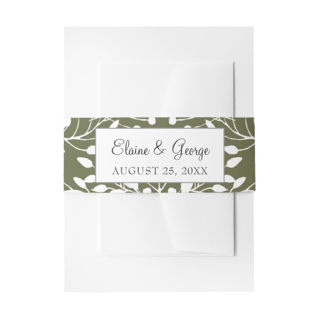 Glam Greenery Hochzeit Einladungen Bauchband Einladungsbanderole (Vorderseite Beispiel)