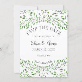 Glam Greenery Hochzeit speichern Sie die Terminkar Save The Date