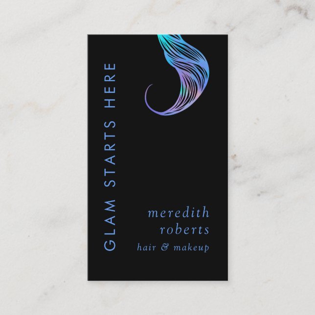 Glam Hair und Makeup Opal Hair Curl Visitenkarte (Vorderseite)
